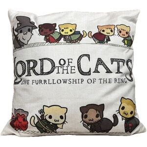 Lord Of The Rings Spoof Cat Throw Pillow Funny Humor Fantasy Kitty Lover Twee